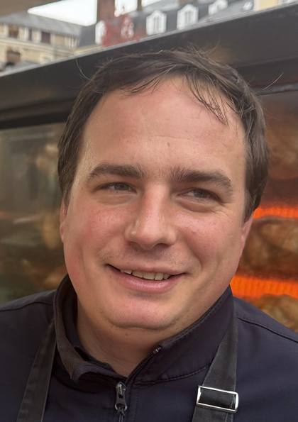 Arnaud Vincent, volailler de la Maison Vincent sur les marchés du Mans